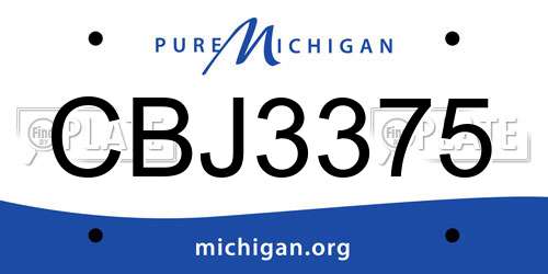 CBJ3375 Michigan License Plate