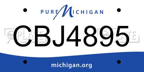 CBJ4895 Michigan License Plate