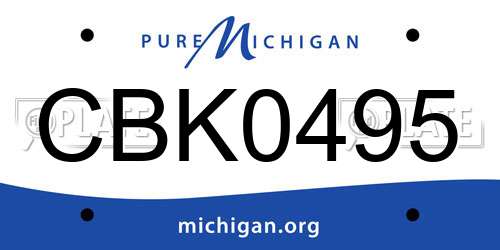 CBK0495 Michigan License Plate