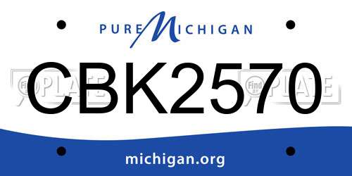 CBK2570 Michigan License Plate