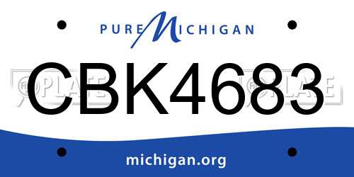 CBK4683 Michigan License Plate