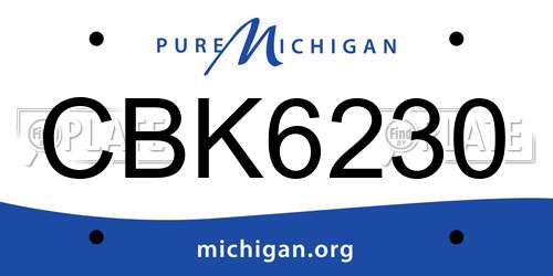 CBK6230 Michigan License Plate