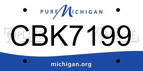 CBK7199 Michigan License Plate