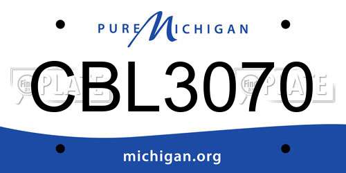 CBL3070 Michigan License Plate