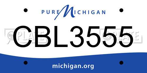 CBL3555 Michigan License Plate