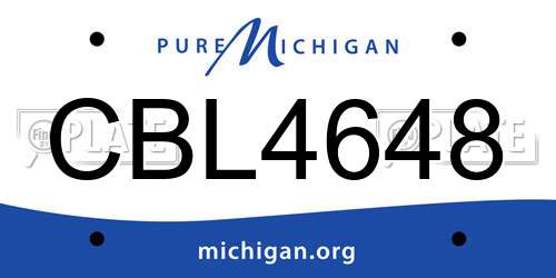 CBL4648 Michigan License Plate