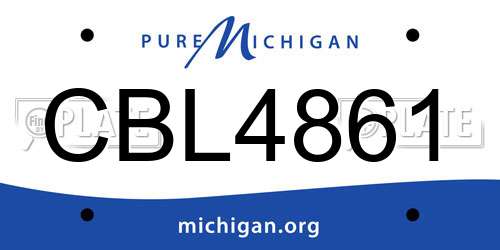 CBL4861 Michigan License Plate