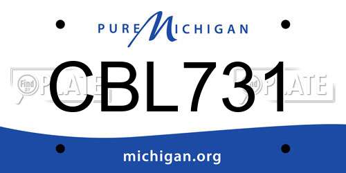 CBL731 Michigan License Plate