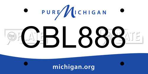 CBL888 Michigan License Plate