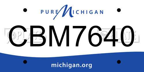CBM7640 Michigan License Plate