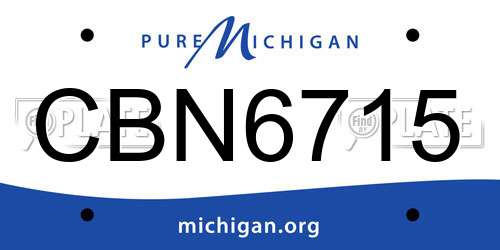 CBN6715 Michigan License Plate