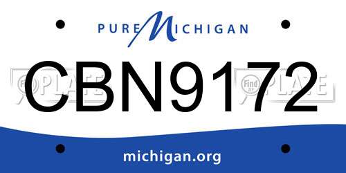 CBN9172 Michigan License Plate