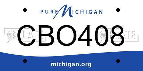 CBO408 Michigan License Plate