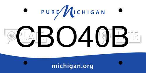 CBO40B Michigan License Plate