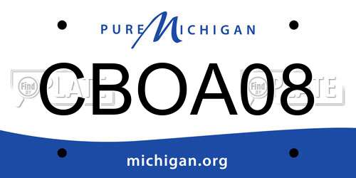 CBOA08 Michigan License Plate