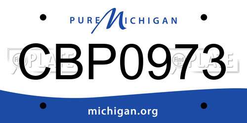 CBP0973 Michigan License Plate