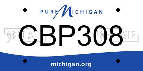 CBP308 Michigan License Plate