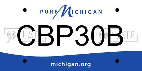 CBP30B Michigan License Plate