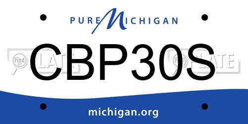 CBP30S Michigan License Plate