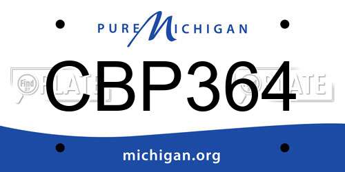 CBP364 Michigan License Plate