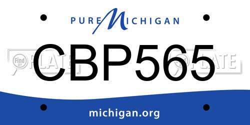 CBP565 Michigan License Plate