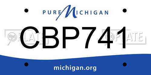 CBP741 Michigan License Plate