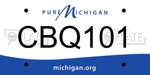CBQ101 Michigan License Plate