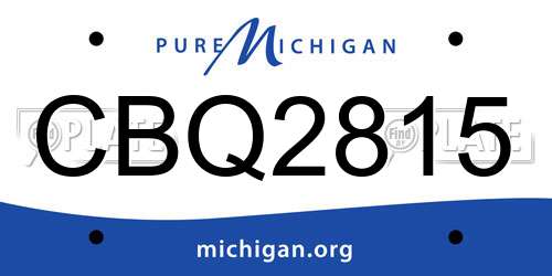 CBQ2815 Michigan License Plate