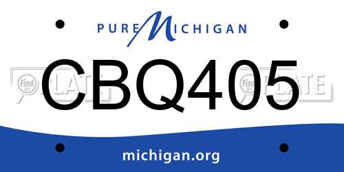 CBQ405 Michigan License Plate