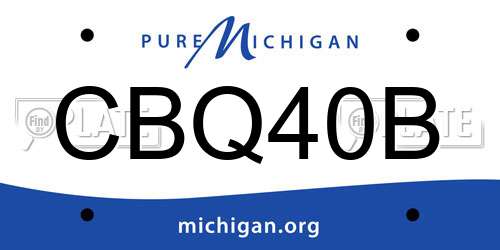 CBQ40B Michigan License Plate