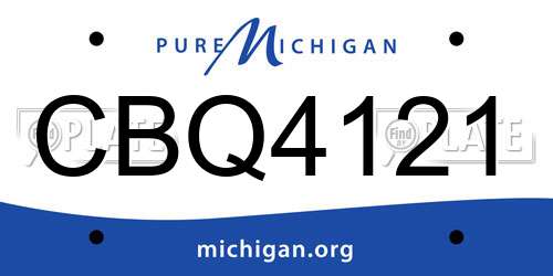 CBQ4121 Michigan License Plate