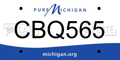 CBQ565 Michigan License Plate