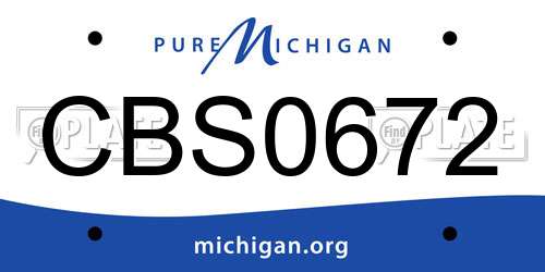 CBS0672 Michigan License Plate