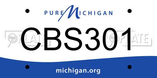 CBS301 Michigan License Plate