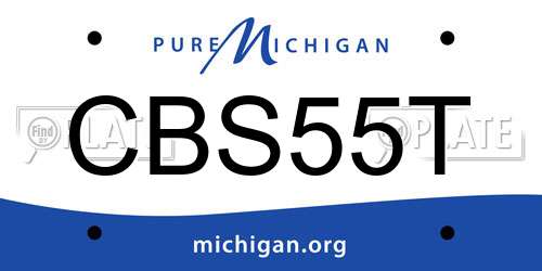 CBS55T Michigan License Plate
