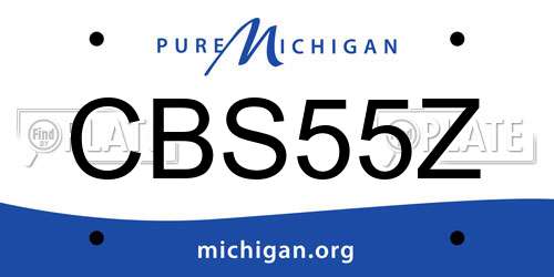 CBS55Z Michigan License Plate