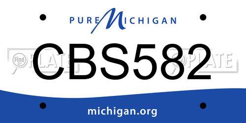 CBS582 Michigan License Plate