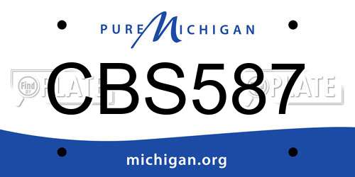 CBS587 Michigan License Plate