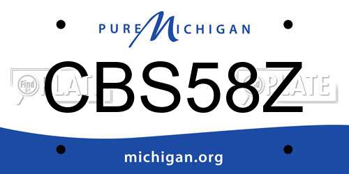 CBS58Z Michigan License Plate