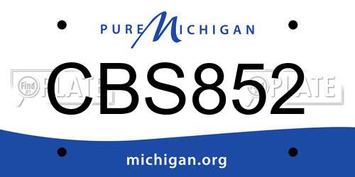 CBS852 Michigan License Plate