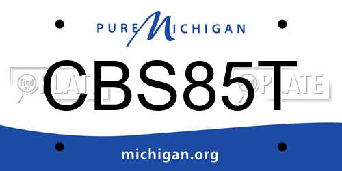 CBS85T Michigan License Plate