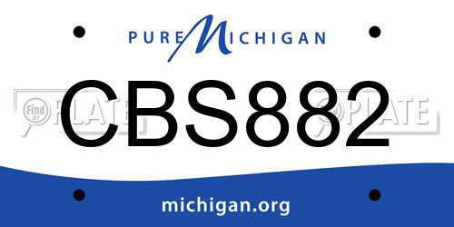 CBS882 Michigan License Plate