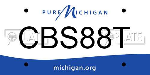 CBS88T Michigan License Plate