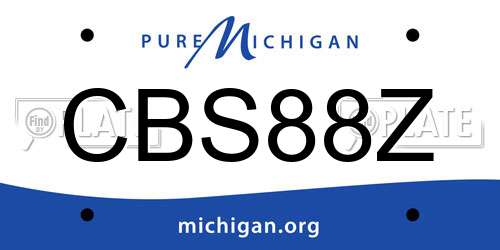 CBS88Z Michigan License Plate