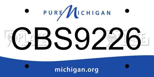 CBS9226 Michigan License Plate