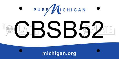 CBSB52 Michigan License Plate