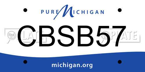 CBSB57 Michigan License Plate