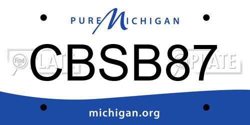 CBSB87 Michigan License Plate