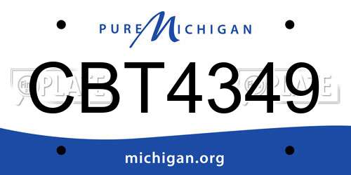 CBT4349 Michigan License Plate