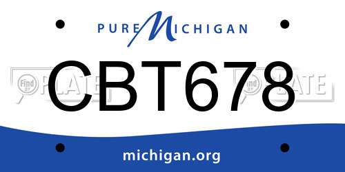 CBT678 Michigan License Plate
